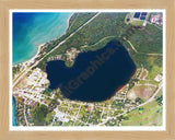 Aerial image of [5706] Bass in Antrim, Mi with Natural Wood frame