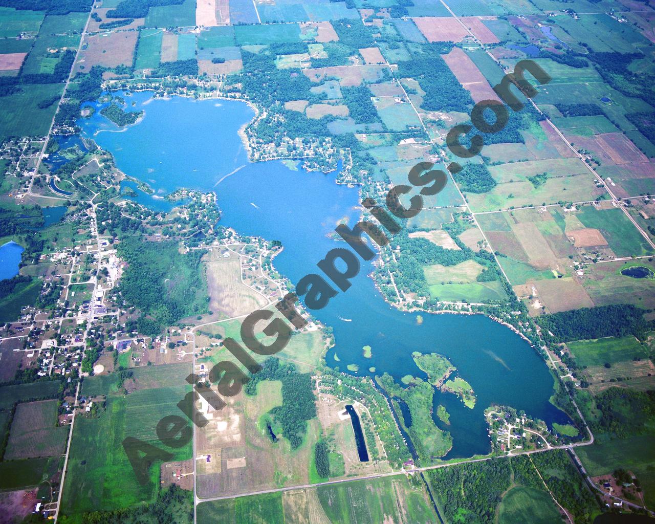 Aerial image of [5709] Big Turkey Lake in Lagrange/Steuban, Mi with No frame