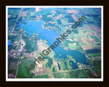 Aerial image of [5709] Big Turkey Lake in Lagrange/Steuban, Mi with Black Wood frame