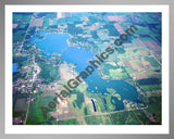 Aerial image of [5709] Big Turkey Lake in Lagrange/Steuban, Mi with Silver Metal frame