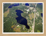 Aerial image of [5711] Bitely Lake in Newaygo, MI with Natural Wood frame