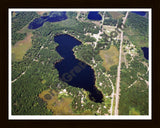 Aerial image of [5711] Bitely Lake in Newaygo, MI with Black Wood frame