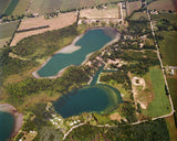 Aerial image of [5714] Blossom Lake & Dane Lake in Branch, Mi with Canvas Wrap frame