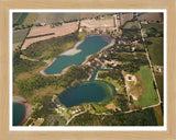 Aerial image of [5714] Blossom Lake & Dane Lake in Branch, Mi with Natural Wood frame