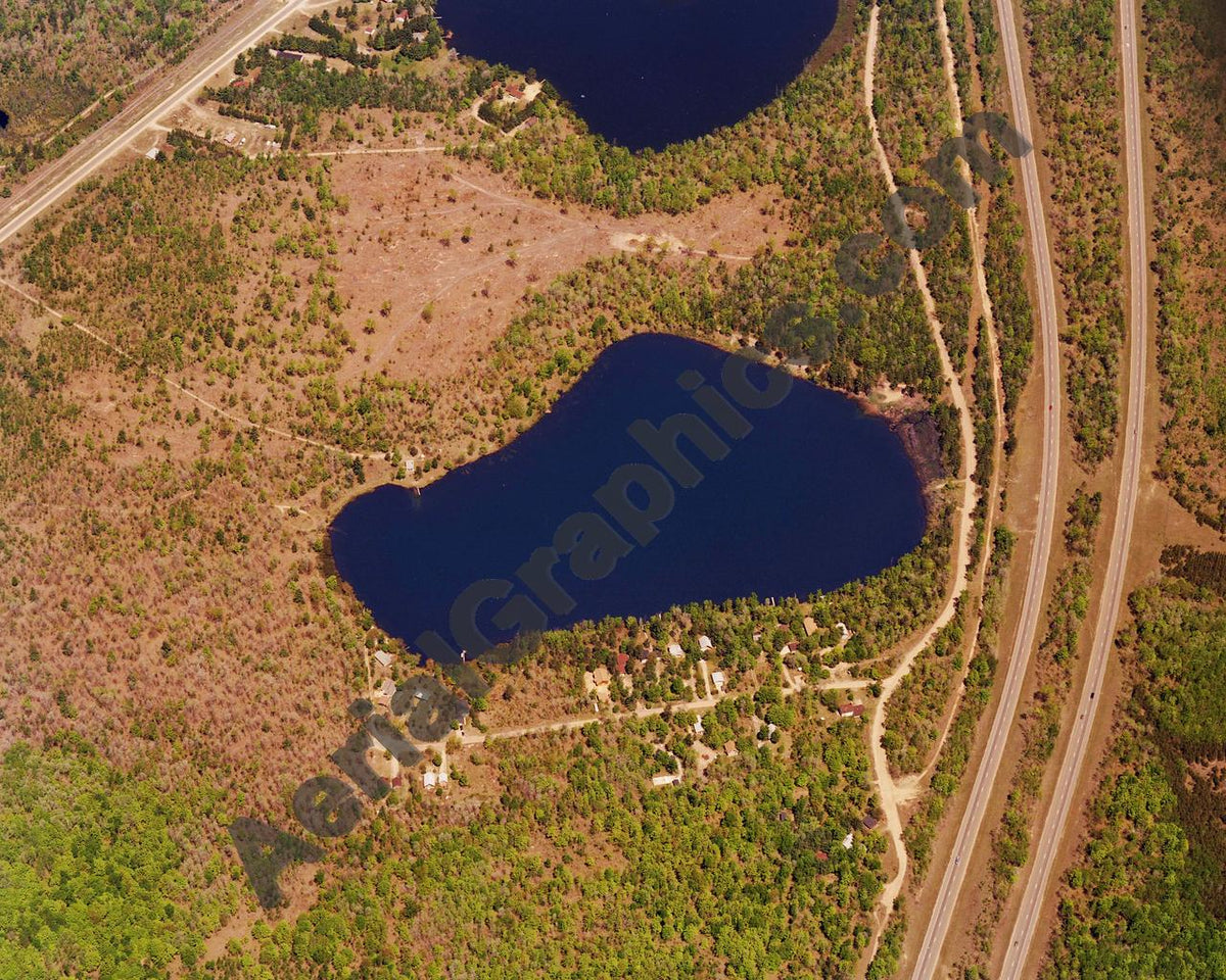 Aerial image of [5716] Blue Gill Lake in Crawford, Mi with No frame