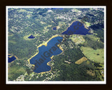 Aerial image of [5719] Brown Lake & Vandercook Lake in Jackson, Mi with Black Wood frame