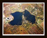 Aerial image of [5720] Brownwood Lake in Van Buren, MI with Black Wood frame