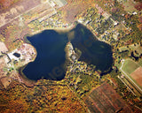 Aerial image of [5720] Brownwood Lake in Van Buren, MI with Canvas Wrap frame