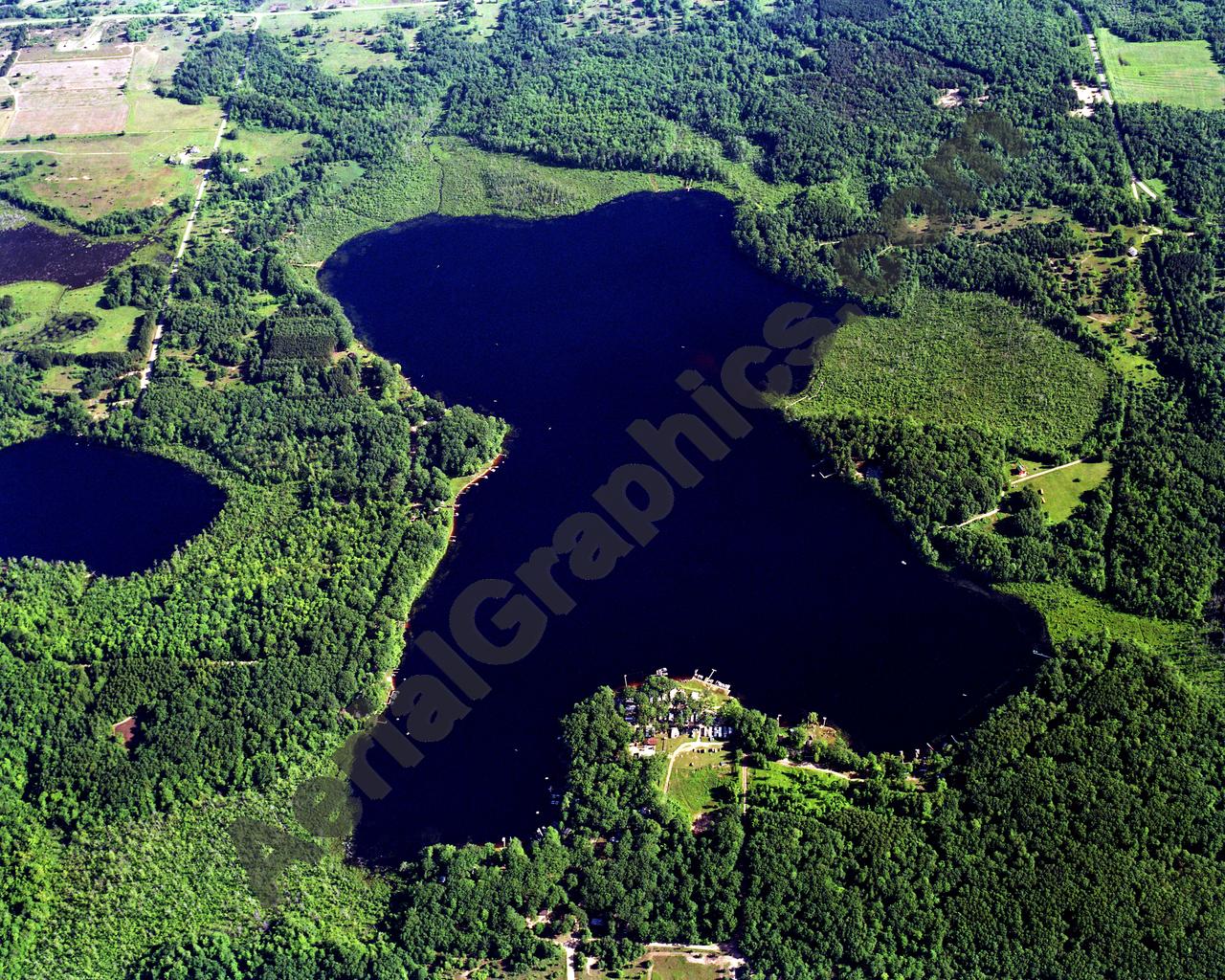 Aerial image of [5727] Campbell Lake in Oceana, MI with No frame