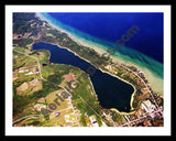 Aerial image of [5731] Cedar Lake in Leelanau, MI with Black Metal frame