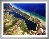 Aerial image of [5731] Cedar Lake in Leelanau, MI with Silver Metal frame