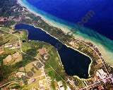 Aerial image of [5731] Cedar Lake in Leelanau, MI with Canvas Wrap frame