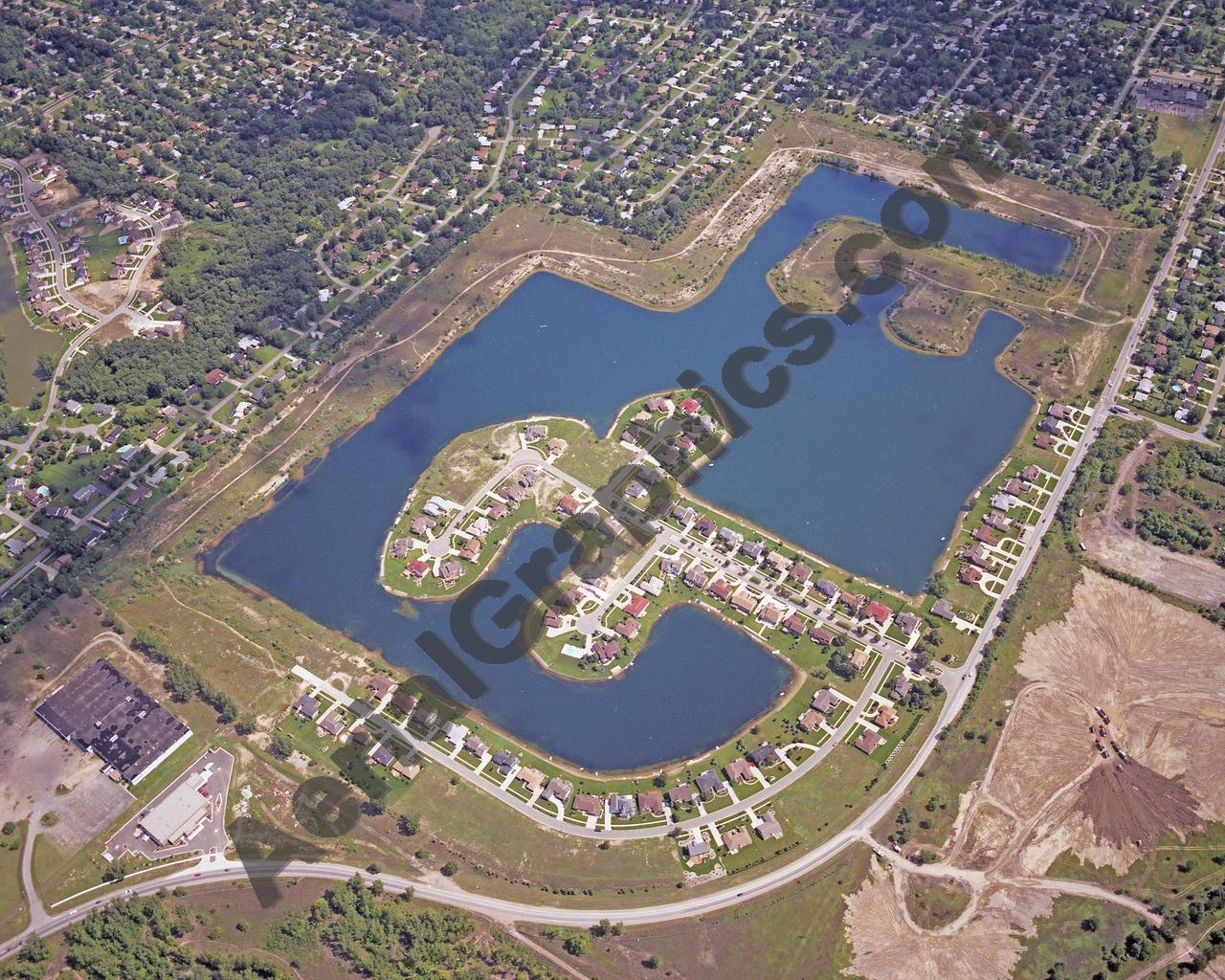 Aerial image of [5733] Clear Spring Lake in Macomb, MI with No frame