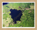 Aerial image of [5734] Clear Lake in Clare, MI with Natural Wood frame