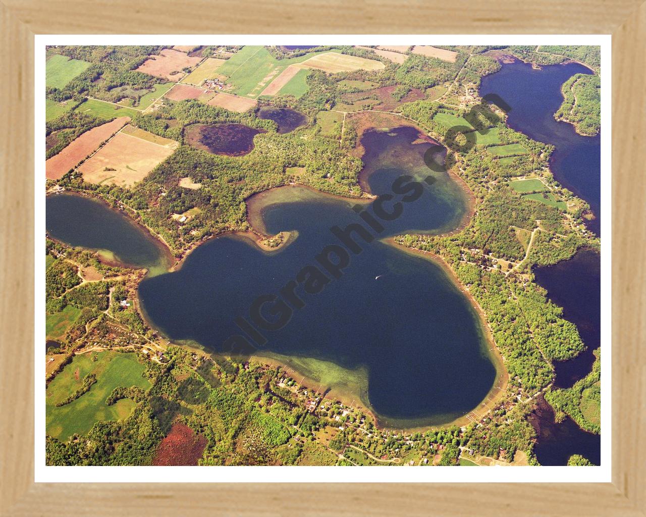 Aerial image of [5735] Corey Lake in St Joseph, MI with Natural Wood frame