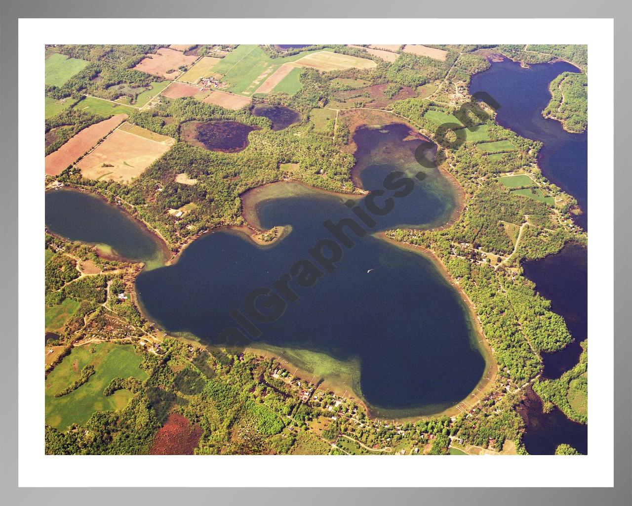 Aerial image of [5735] Corey Lake in St Joseph, MI with Silver Metal frame