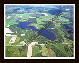 Aerial image of [5736] Clifford Lake in Montcalm, MI with Black Wood frame