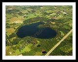 Aerial image of [5738] Lake Cora in Van Buren, MI with Black Metal frame