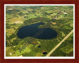 Aerial image of [5738] Lake Cora in Van Buren, MI with Cherry Wood frame