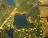 Aerial image of [5739] Crocker Lake in Muskegon, MI with Canvas Wrap frame