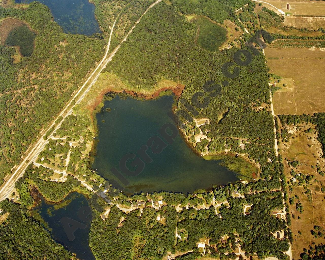 Aerial image of [5739] Crocker Lake in Muskegon, MI with No frame