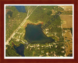 Aerial image of [5739] Crocker Lake in Muskegon, MI with Cherry Wood frame