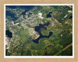 Aerial image of [5740] Crooked Lake in Genesee, MI with Natural Wood frame