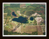 Aerial image of [5741] Crooked Lake in Montcalm, MI with Black Wood frame