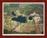 Aerial image of [5741] Crooked Lake in Montcalm, MI with Cherry Wood frame