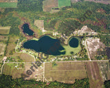 Aerial image of [5741] Crooked Lake in Montcalm, MI with Canvas Wrap frame