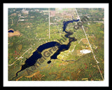 Aerial image of [5743] Crooked Lake in Montmorency, MI with Black Metal frame