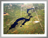 Aerial image of [5743] Crooked Lake in Montmorency, MI with Silver Metal frame