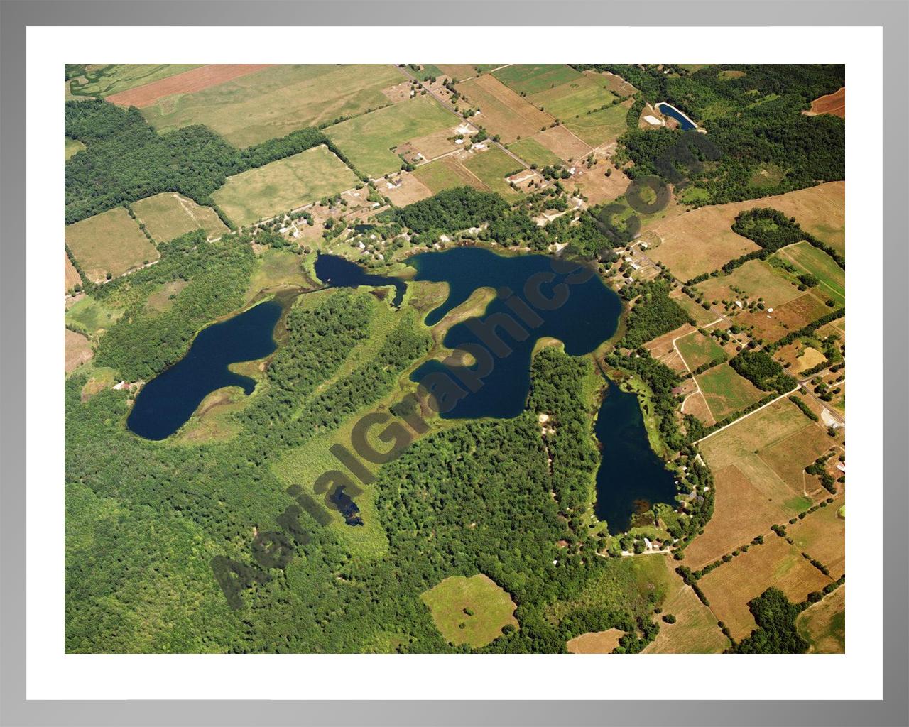 Aerial image of [5744] Cub Lake in Hillsdale, MI with Silver Metal frame