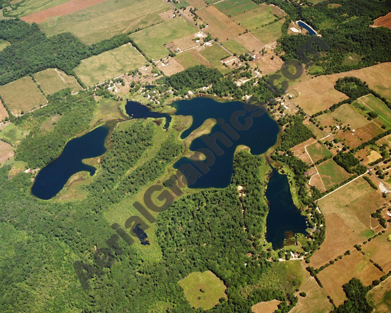 Aerial image of [5744] Cub Lake in Hillsdale, MI with Canvas Wrap frame