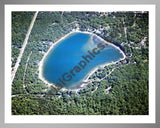 Aerial image of [5748] Devereaux Lake in Cheboygan, MI with Silver Metal frame