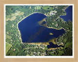 Aerial image of [5749] Dewey Lake in Cass, MI with Natural Wood frame