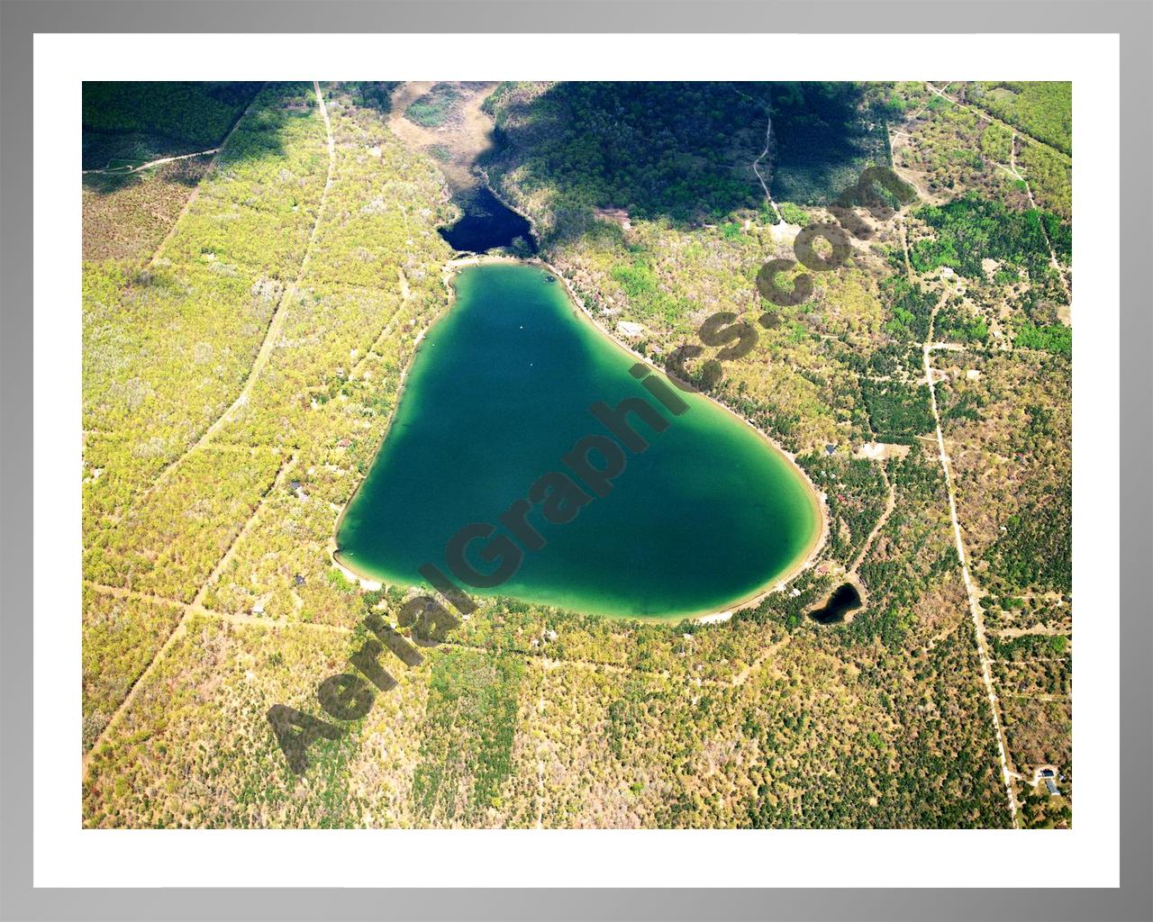 Aerial image of [5751] Douglas Lake in Otsego, MI with Silver Metal frame