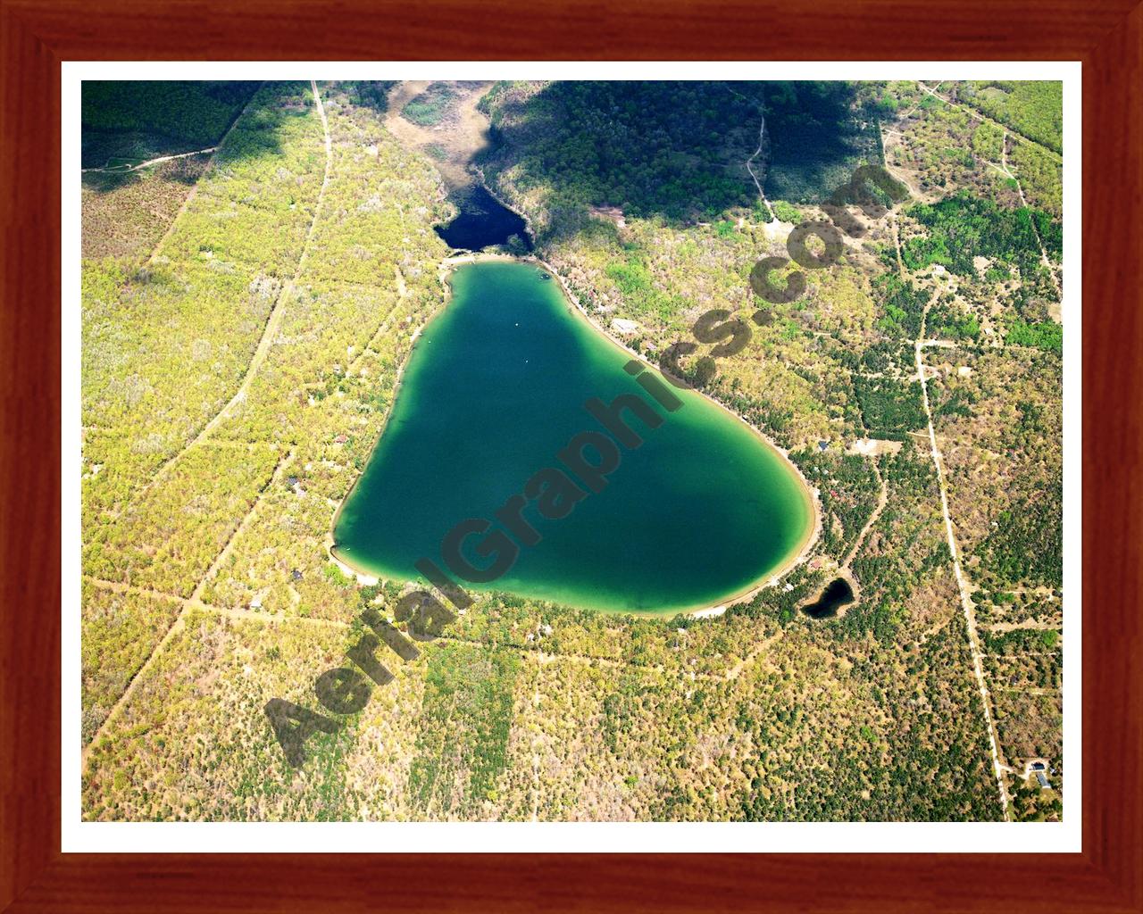 Aerial image of [5751] Douglas Lake in Otsego, MI with Cherry Wood frame