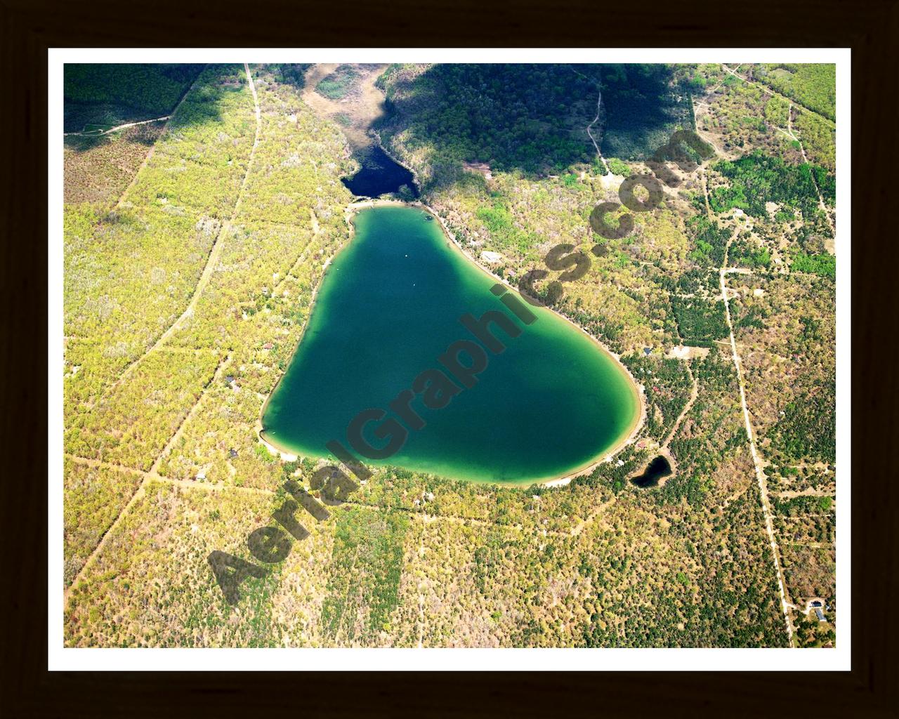 Aerial image of [5751] Douglas Lake in Otsego, MI with Black Wood frame