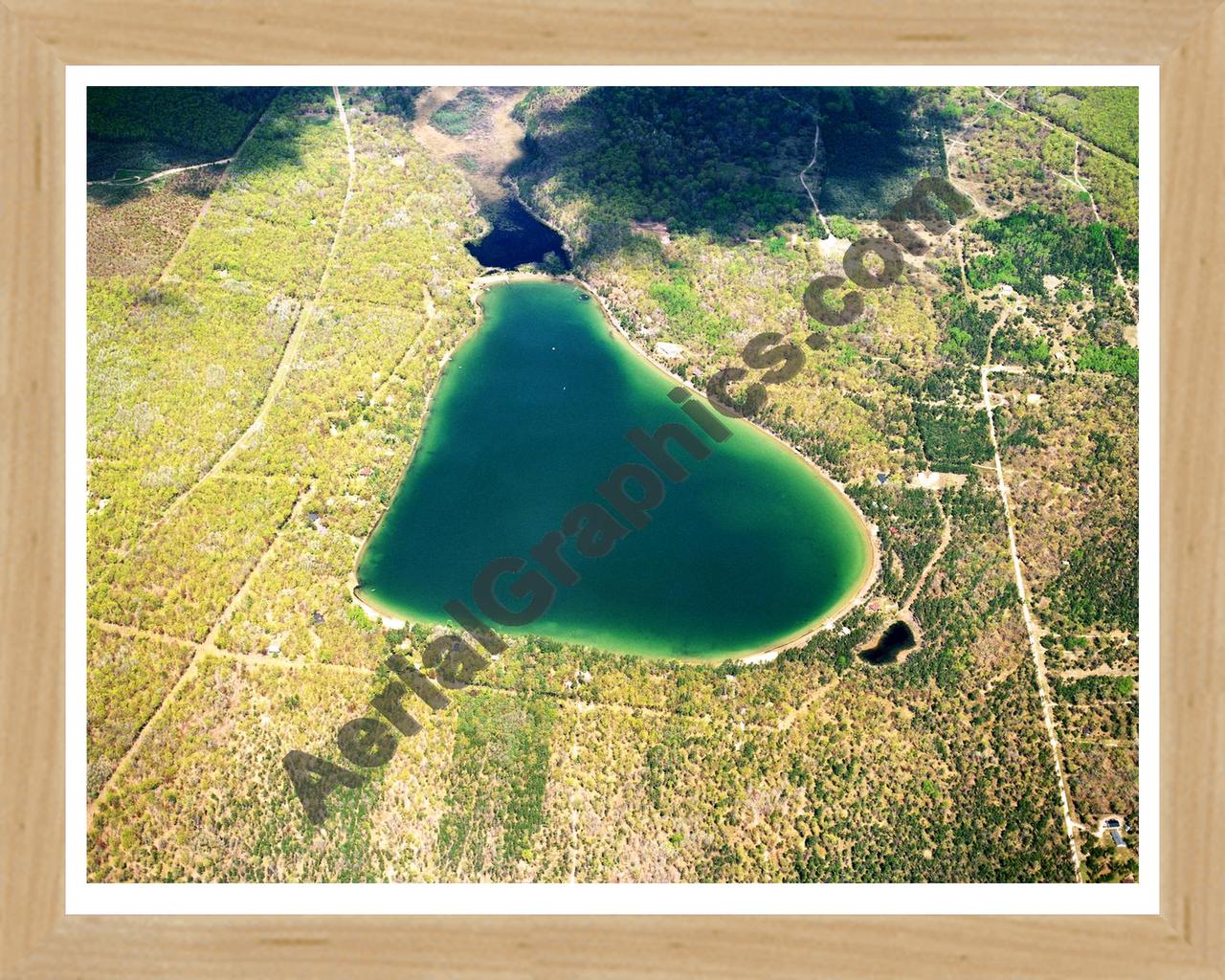 Aerial image of [5751] Douglas Lake in Otsego, MI with Natural Wood frame