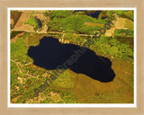 Aerial image of [5756] East Lake in Kalkaska, MI with Natural Wood frame