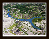 Aerial image of [5758] Eastbrook Lake in Kent, MI with Black Wood frame