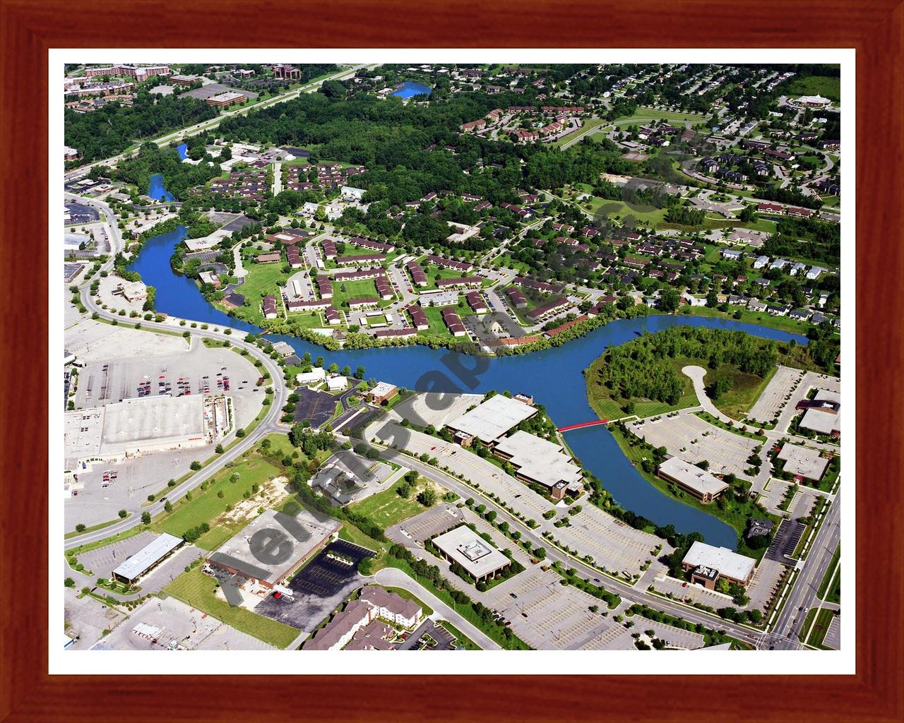 Aerial image of [5758] Eastbrook Lake in Kent, MI with Cherry Wood frame