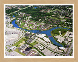 Aerial image of [5758] Eastbrook Lake in Kent, MI with Natural Wood frame