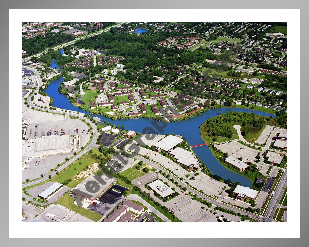 Aerial image of [5758] Eastbrook Lake in Kent, MI with Silver Metal frame