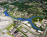 Aerial image of [5758] Eastbrook Lake in Kent, MI with Canvas Wrap frame