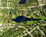 Aerial image of [5759] Echo Lake in Kent, MI with Canvas Wrap frame