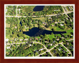 Aerial image of [5759] Echo Lake in Kent, MI with Cherry Wood frame