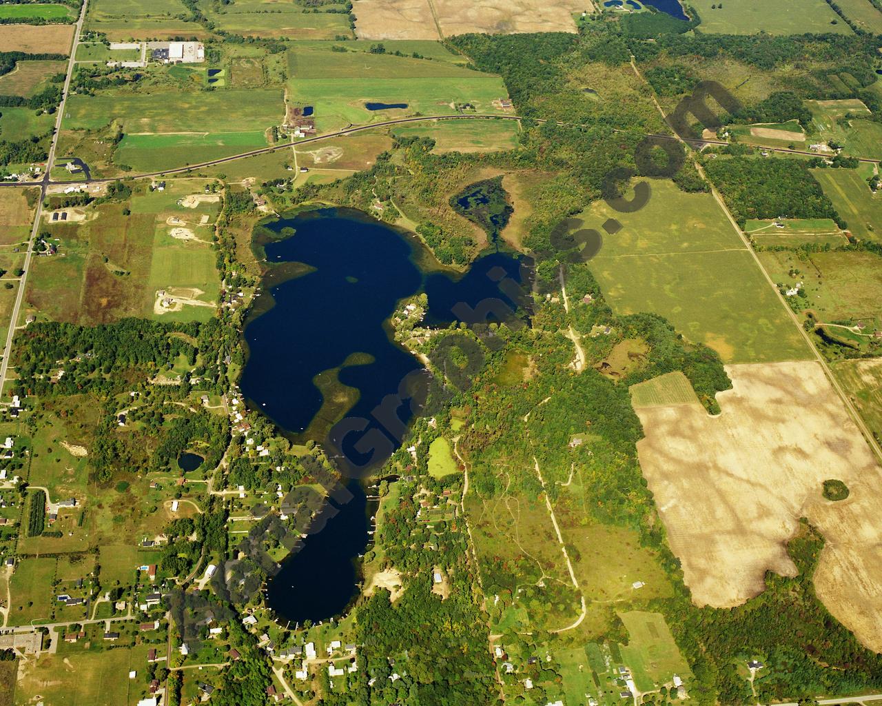 Aerial image of [5762] Elk Lake in Lapeer, MI with No frame