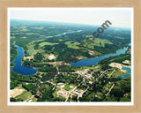 Aerial image of [5763] Ellsworth Lake in Antrim, MI with Natural Wood frame